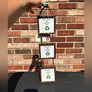 Bicycle Chain Recycled 3 Tier Hanging Picture Frame Approx. 17” x 3.75” x 3.75”